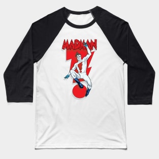 MADMAN Bolt Leap with Shadow on white Baseball T-Shirt